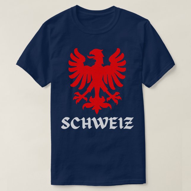 Schweiz Eagle Swiss Flagga Pride T Shirt (Design framsida)