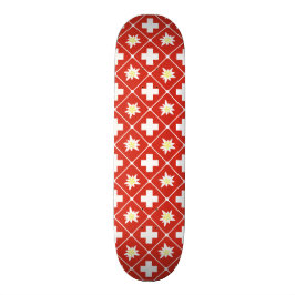 Schweiz Edelweiss mönster Skateboard Bräda 21,5 Cm