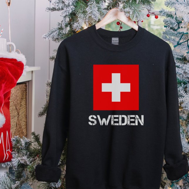 Schweiz eller Sverige Flagga? Är det inte samma sa T Shirt (Skapare uppladdad)