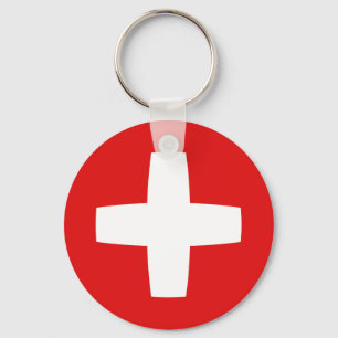 Schweiz Fisheye Flagga Keychain Nyckelring