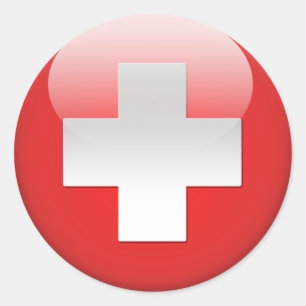 Schweiz Flagga 2.0 Runt Klistermärke