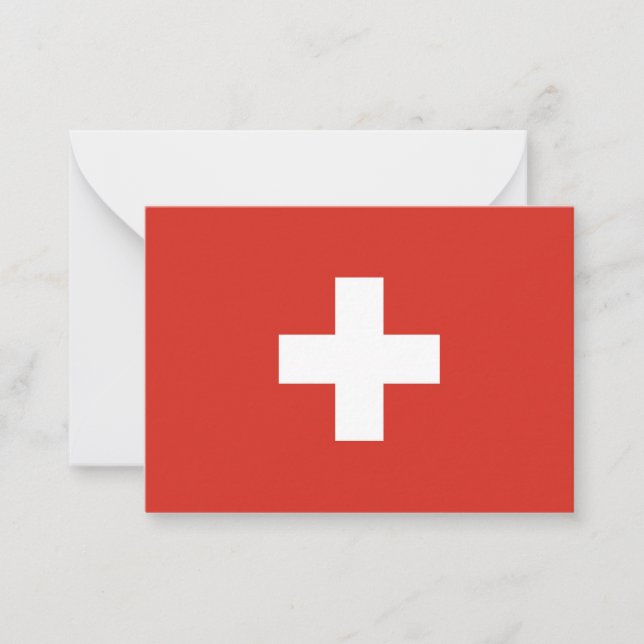 Schweiz flagga anteckningskort (Framsida)