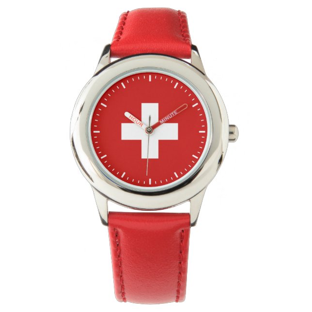 Schweiz flagga armbandsur (Framsida)