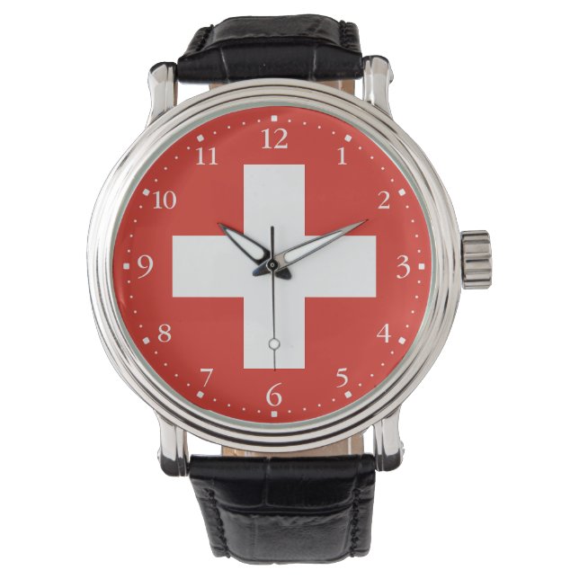 Schweiz flagga armbandsur (Framsida)