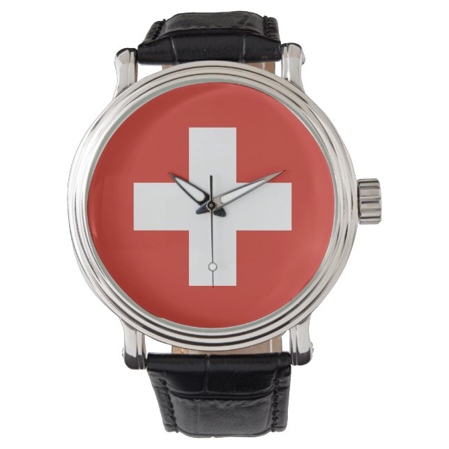 Schweiz Flagga Armbandsur (Framsida)