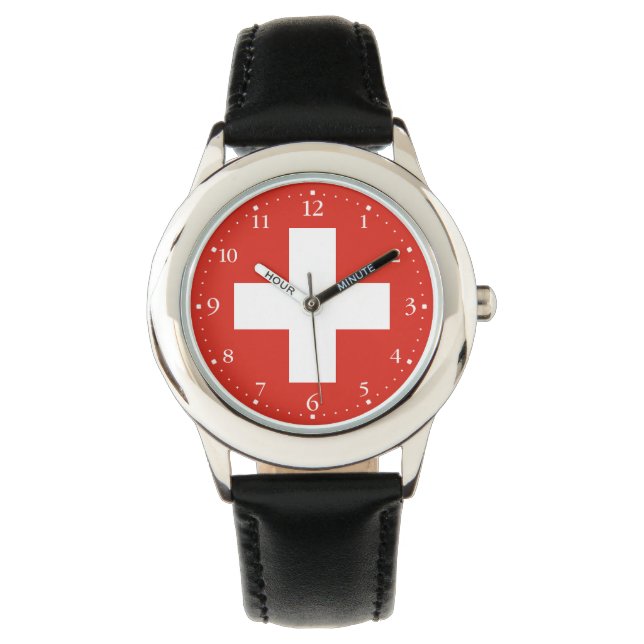Schweiz flagga armbandsur (Framsida)