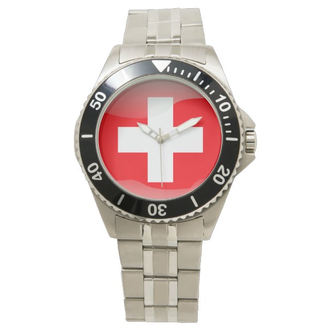 Schweiz flagga armbandsur (Framsida)