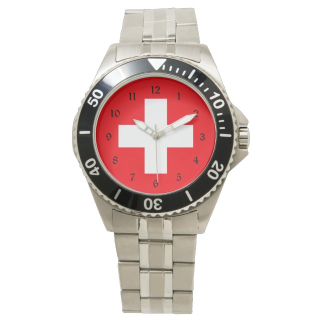 Schweiz flagga armbandsur (Framsida)