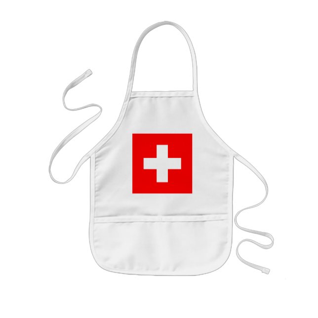Schweiz flagga barnförkläde (Framsidan)