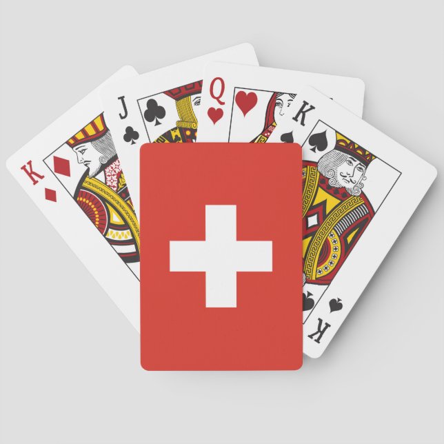 Schweiz flagga casinokort (Baksidan)