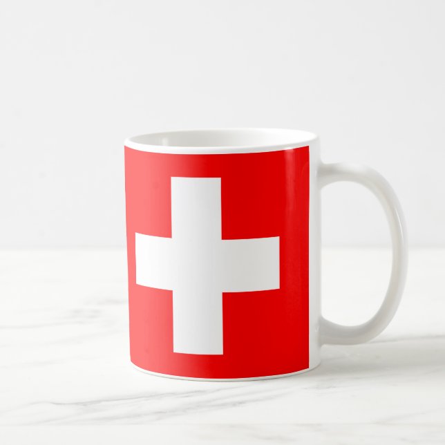 Schweiz Flagga Ceramic Mugg (Höger)