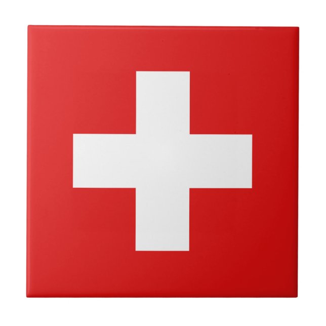 Schweiz Flagga Ceramic Tile Kakelplatta (Framsidan)