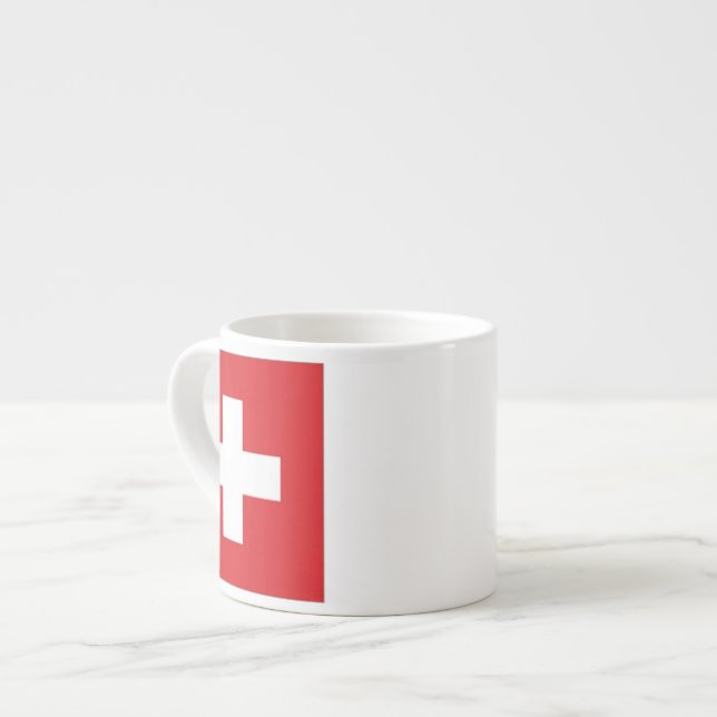 Schweiz Flagga Espressomugg (Framsida vänster)