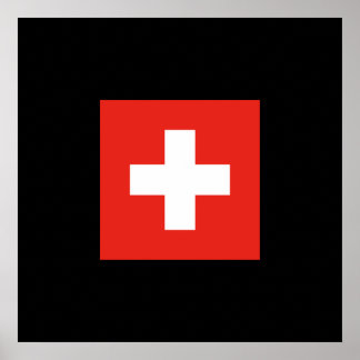 Schweiz Flagga - Flagga Schweiz Poster