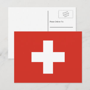 Schweiz Flagga, Flagga Schweiz Vykort