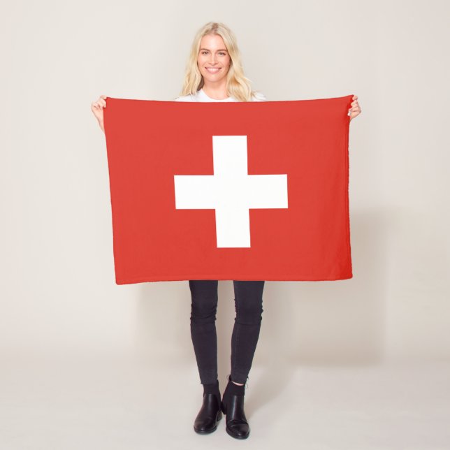Schweiz flagga fleecefilt (På plats)