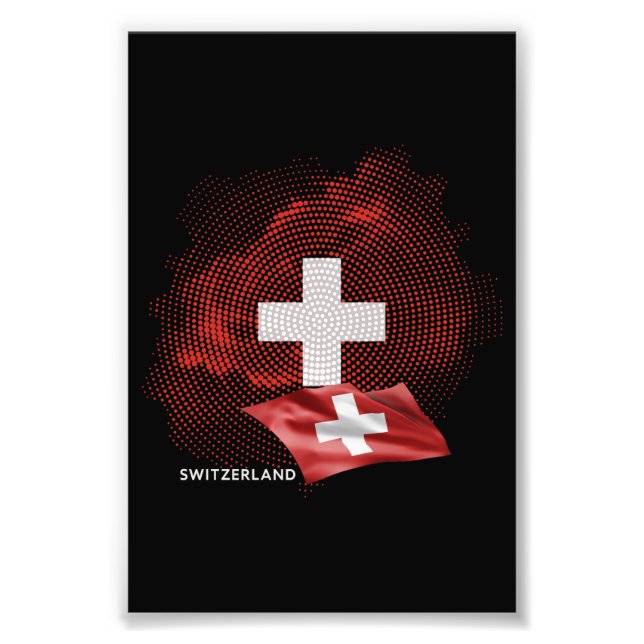 Schweiz flagga fototryck (Framsidan)