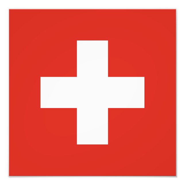 Schweiz flagga fototryck (Framsidan)