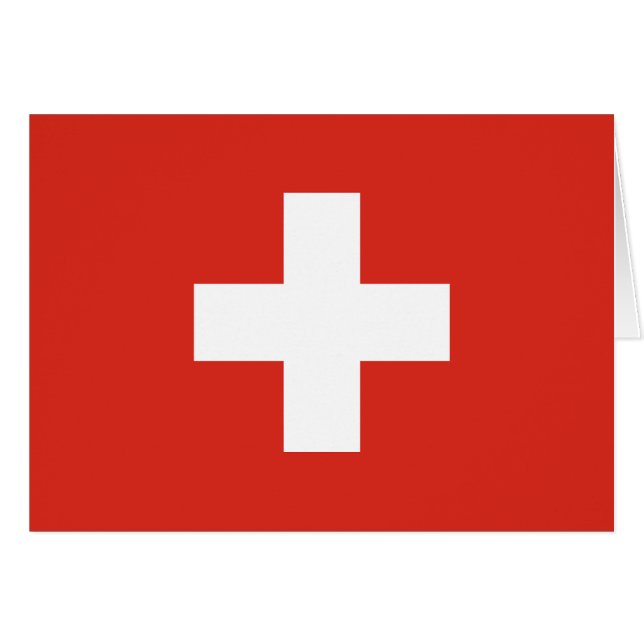Schweiz flagga hälsningskort (Framsidan Horizontal)