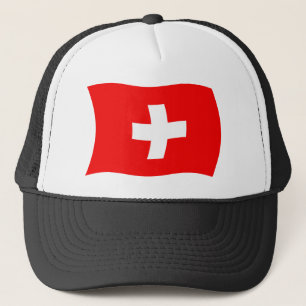 Schweiz Flagga Hatt Keps