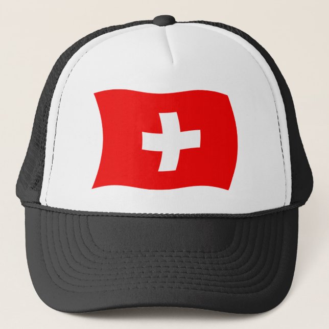 Schweiz Flagga Hatt Keps (Framsida)