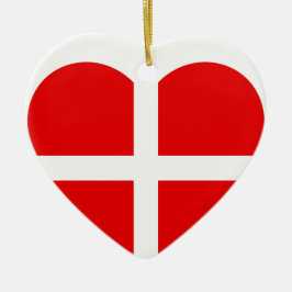 Schweiz Flagga Heart Julgransprydnad Keramik