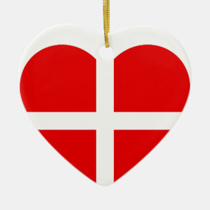 Schweiz Flagga Heart Julgransprydnad Keramik