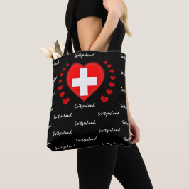 Schweiz Flagga & Heart Swiss Flagga mode / sport Tygkasse