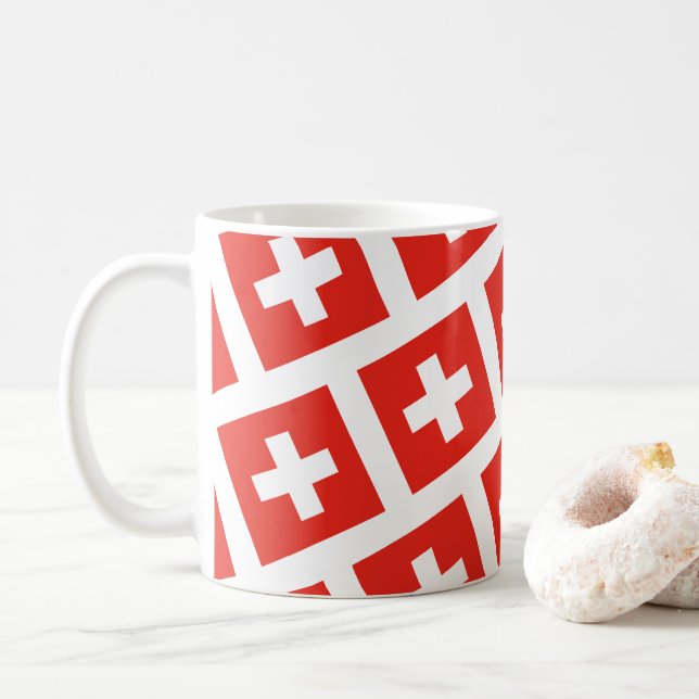 Schweiz Flagga I Kärlek Schweiz Kaffemugg (Med munk)
