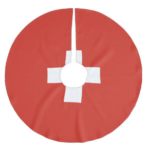 Schweiz flagga julgransmatta borstad polyester