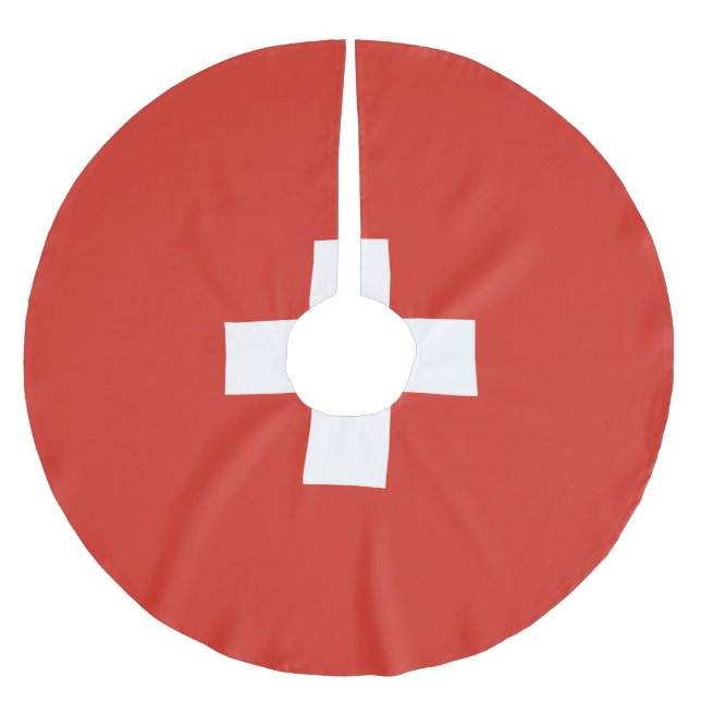 Schweiz flagga julgransmatta borstad polyester (Framsidan)