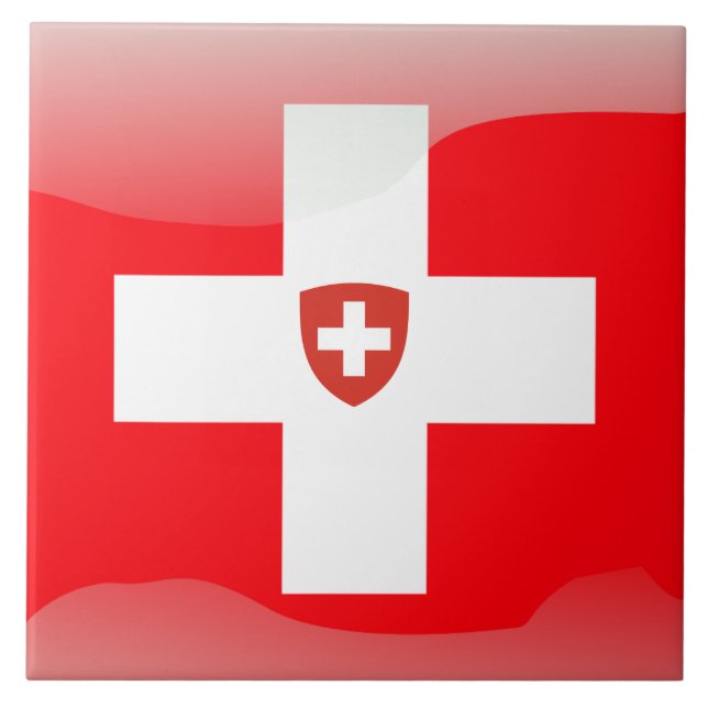 Schweiz flagga kakelplatta (Framsidan)