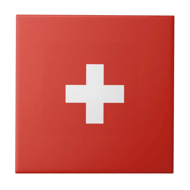 Schweiz flagga kakelplatta (Framsidan)