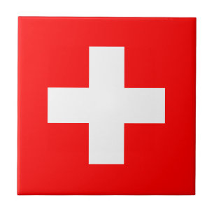 Schweiz Flagga Kakelplatta