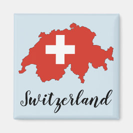 Schweiz Flagga Karta Magnet