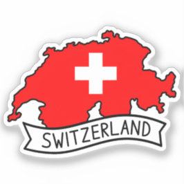 Schweiz Flagga Karta Patriotisk Schweizisk Stolthe Klistermärken