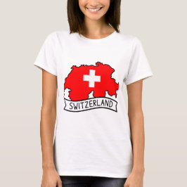 Schweiz Flagga Karta Patriotisk Schweizisk Stolthe T Shirt