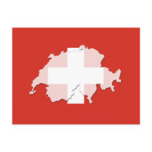 Schweiz flagga karta vykort