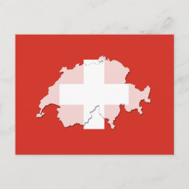 Schweiz flagga karta vykort
