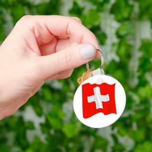 Schweiz Flagga Keychain Nyckelring