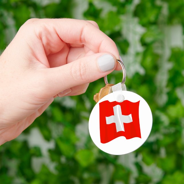 Schweiz Flagga Keychain Nyckelring (Skapare uppladdad)