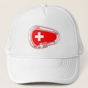 Schweiz Flagga klätterbar karabiner Keps
