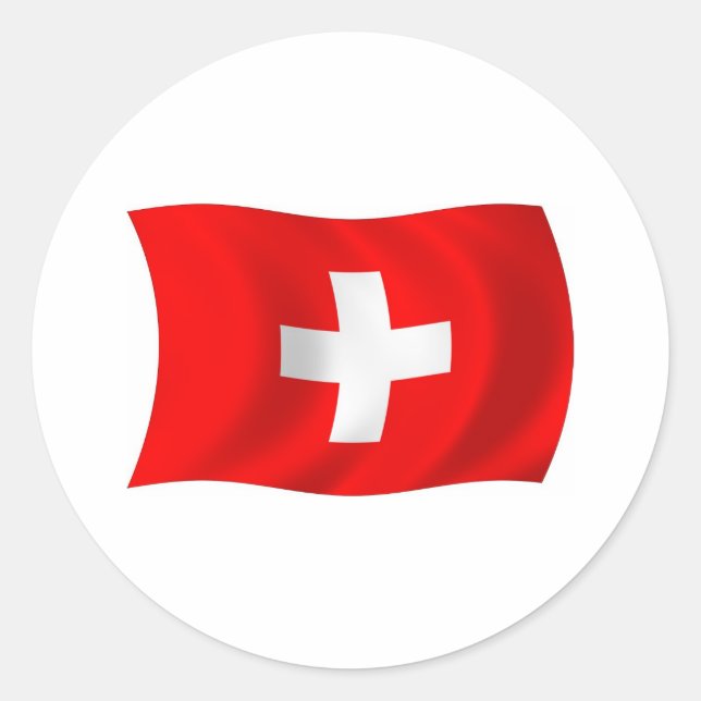 Schweiz Flagga Klistermärke (Framsida)