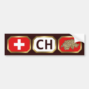 Schweiz Flagga-kod för stötfångare Bildekal