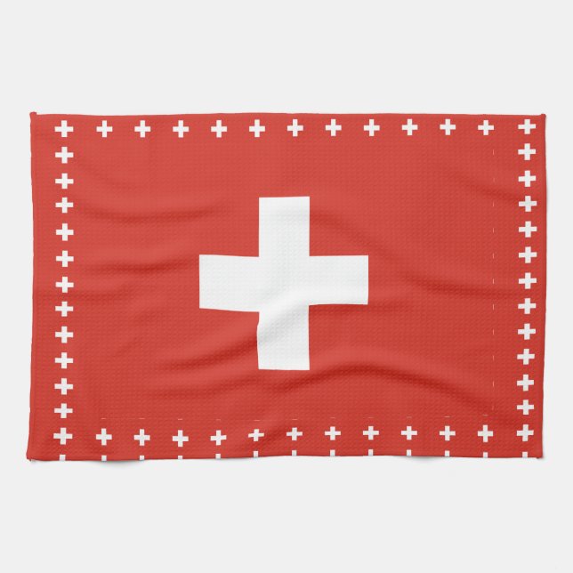 Schweiz flagga Köksdukar Kökshandduk (Horisontell)