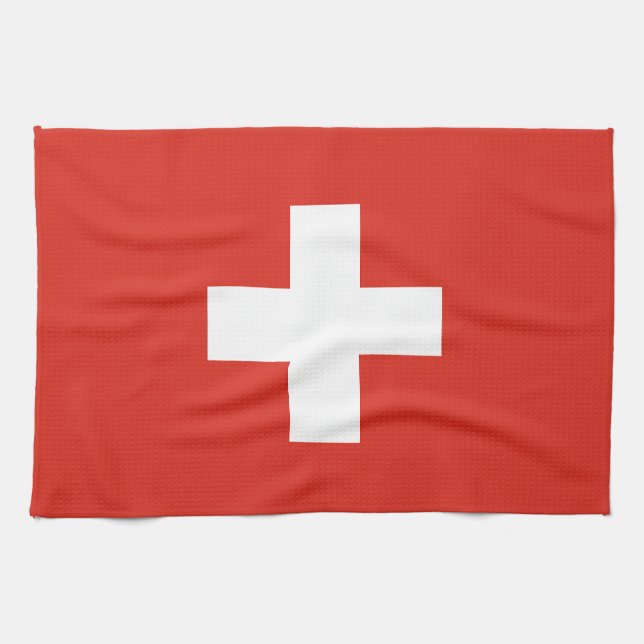 Schweiz flagga kökshandduk (Horisontell)
