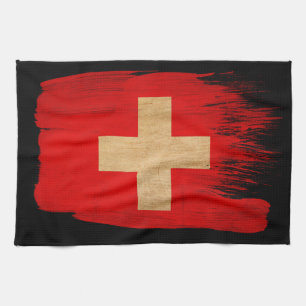 Schweiz Flagga Kökshandduk