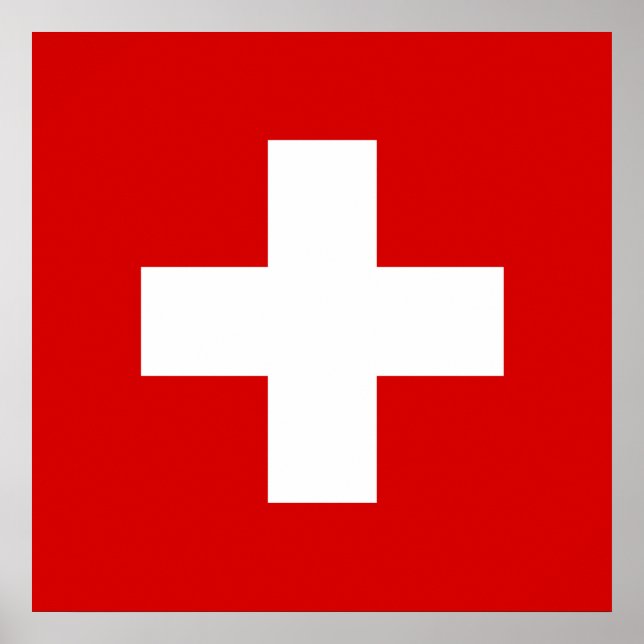Schweiz flagga kvalitet poster (Framsidan)