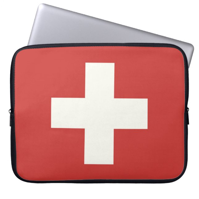 Schweiz flagga laptop fodral (Framsidan)