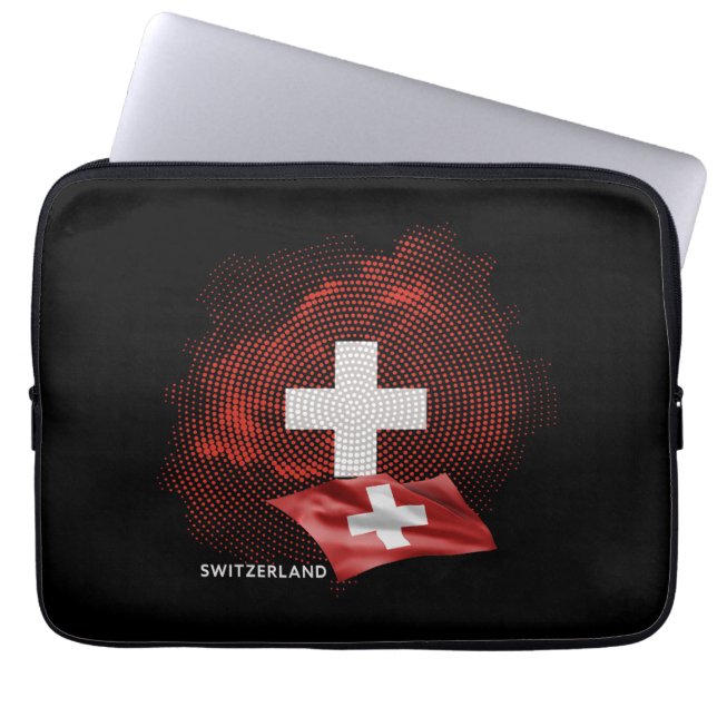 Schweiz flagga laptop fodral (Framsidan)